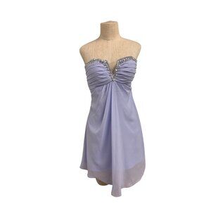 JJ's House Lavender Strapless Dress | Size XS-S | Jeweled Sweetheart | Cocktail